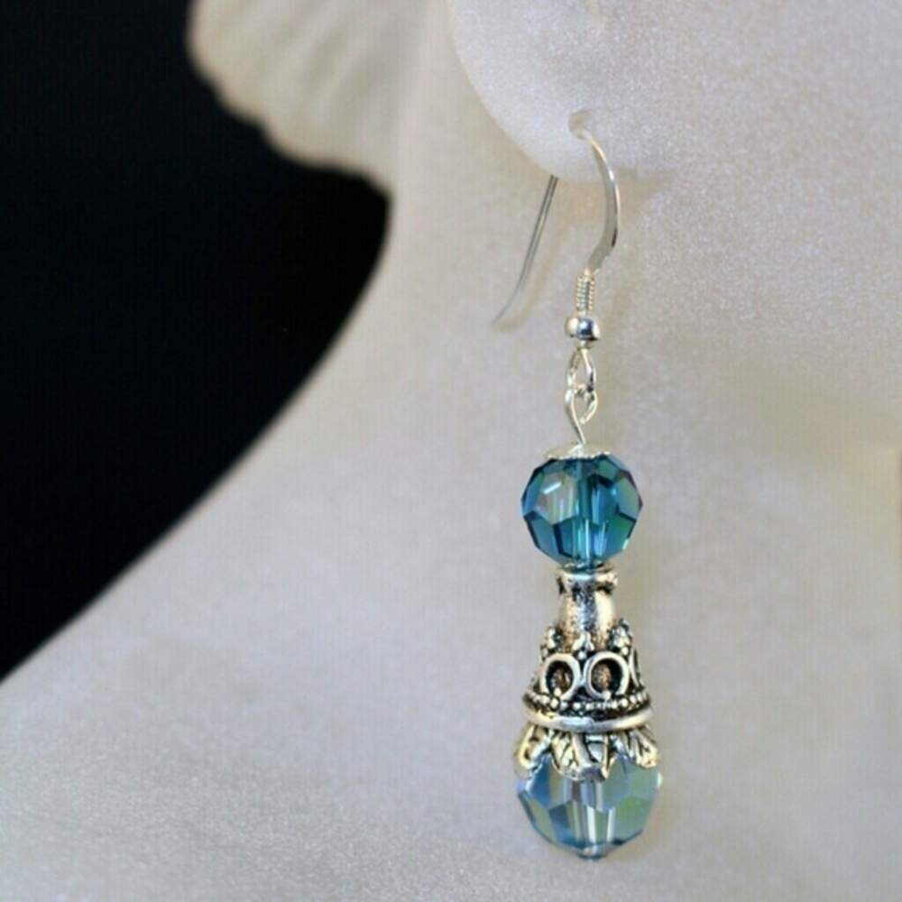 Swarovski Aquamarine Drop Earrings